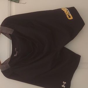 Under Amour shorts w/Canes baseball logo.